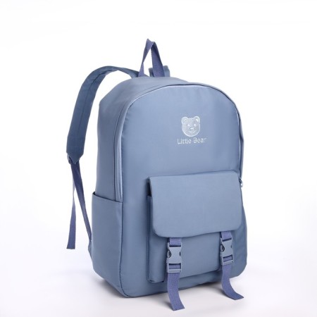 School backpack of textiles on lightning, 4 pockets, blue color-2