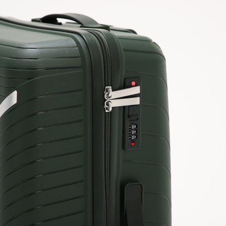 Middle suitcase 24 ", lightning department, code castle, 4 wheels, green color-3