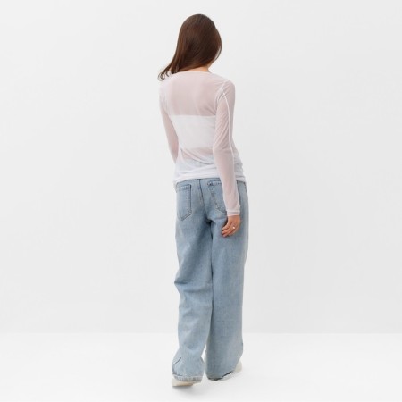 Jumper (longshille) Women's mesh mist, size 44, white-4