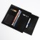 Male purse without fastener, department for bills, for maps, for coins, black color