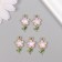 Decor for creativity metal, rhinestones "Flower" gold, pink 2.1x1.1x0.6 cm