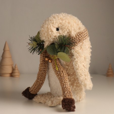 Decor "Curly penguin in a spruce spruce scarf" 13x15x23 cm