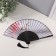 Fan bamboo, textiles h = 21 cm "red sakura with birds" white, with a brush