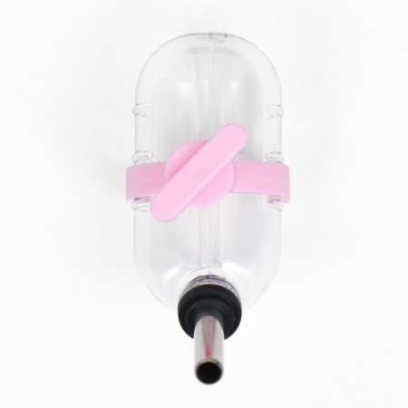 Drill for rodents with a metal nose, 60 ml, transparent with pink fastening-1