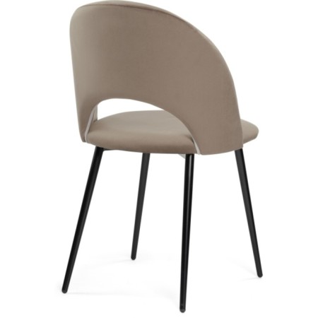 Chair on a metal frame Irre Metal/velor, black/beige 50x55x82 cm-3