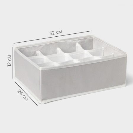 Organizer for linen 12 cells LadOM, 32x24x12 cm, color gray color-1
