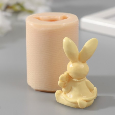 Silicone Mold "Hare with Flower" 3.5x3x5.5 cm mix-2