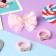 Hair Set "Lola" (2 elastic bands, 1 clamp) bows ears, 2 cm, pink