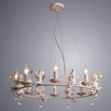 Amur chandelier, 8x40W E14, white color, gold-1
