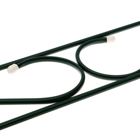 Decorative fence, 37 × 410 cm, 5 sections, with plugs, metal, green, "narrow"-8