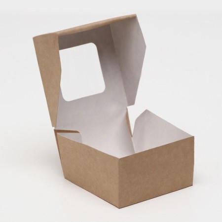 The box is folding, with a window, craft, 7 x 7 x 4 cm-2