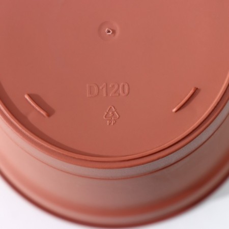 Pot for flowers with a minute pallet, 700 ml, d = 12 cm, h = 9.4 cm, terracotta color-5