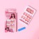 Follow nails "Love", 24 pcs, adhesive plates, square shape, glossy pink/red color