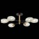 Ceiling EVOLUCE lamp. Sle155502-06. Gloa. 6x40 watts, E14, 68x68x22 cm, black color, brass