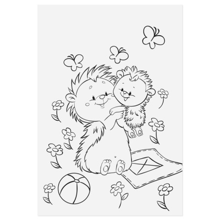 Paper stickers "Forest animals", with coloring on the back, 11 × 15.5 cm-1