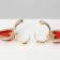 Earrings Assorted "Heart" strawberries, red color in gold