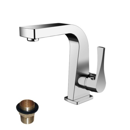 Rossinka RS34-12U washbasin mixer, one-handed, monolithic, chromium color