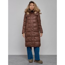 Coat insulated winter female, size 46, dark brown color