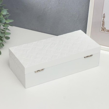 Casket wood for jewelry "White Weaving" 8x27x12.2 cm-4