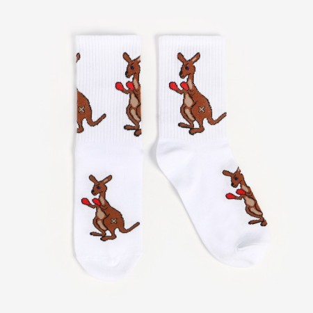 Women's socks, white color/kangaroo, size 25-2