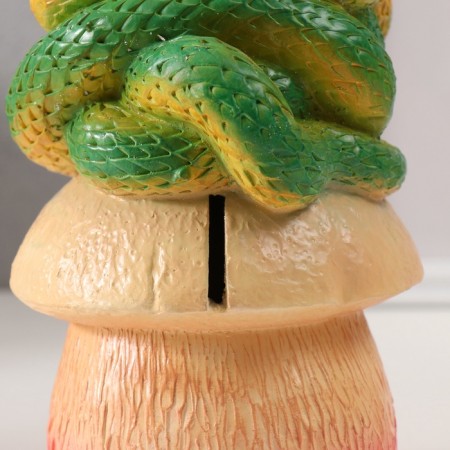 New Year's piggy bank "Snake on the mushroom" 18 x12 x 12 cm.-5