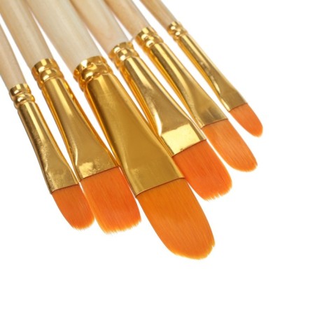 System of synthetic brushes, 6 pieces (No. 2,4,6,8,10,12), flat, rounded, in a blister-2
