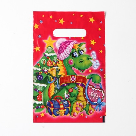 Polyethylene package with a cut -off pen "with NG, gifts", 20x30 cm, 50 μm
