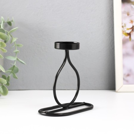 Summary Metal for 1 candle "bottle" d = 4 cm black 11x6x11.5 cm-2