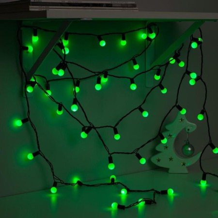 Garland “thread” 10 m with nozzles “balls 1.5 cm”, IP44, dark thread, 100 LED, green glow, 8 modes, 220 V-2