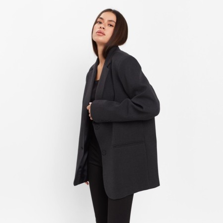 Women's jacket with a cut on the back mist size XS-S, color black-1