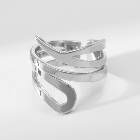 Ring Metal "Trend" is twisted, the color is silver, dimensionless-1