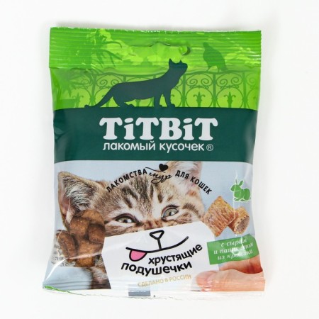 Titbit Cotton Cricking Pillows, cheese/rabbit paste, 30 g-1