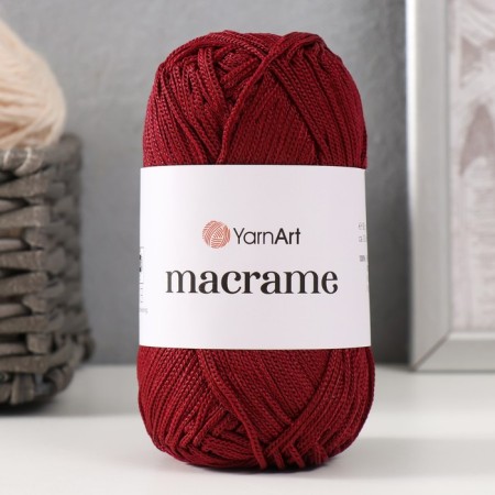Yarn "Macrame Macrama" 100% polyester 130m/90g (145 Bordeaux)-8