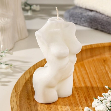 Figure candle "Women's silhouette", 10 cm, white-1