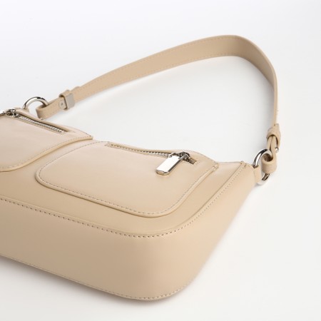Female bag Textura, small size, beige color-4