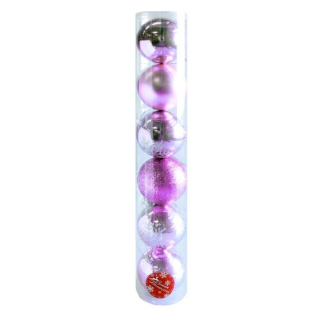 Set of balls plastic D-8 cm, 6 pcs "Snowflake drops"-1