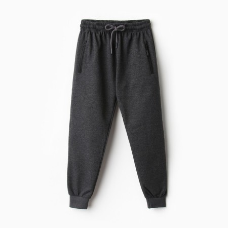 Pants for a boy, dark gray color, height 134 cm
