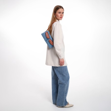 Female bag Textura, average size, color of blue jeans-1
