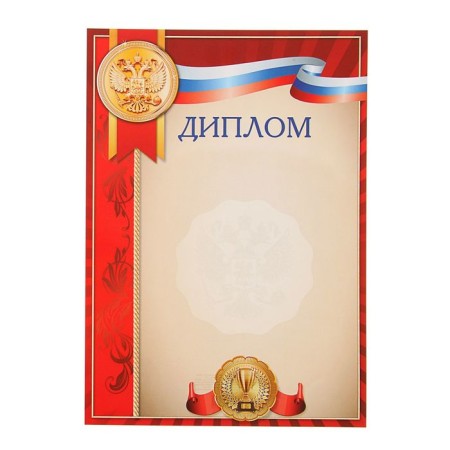 Diploma A4 Sports with a flag and eagle, 57 gr/sq.m-1