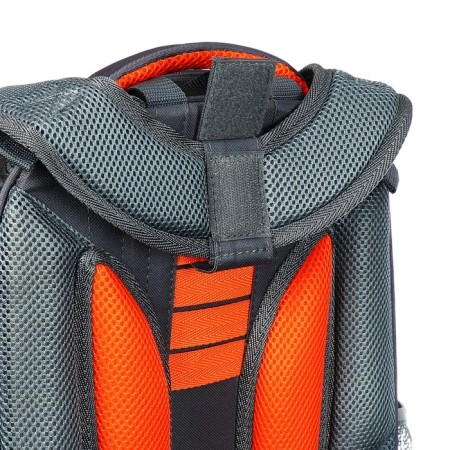 School backpack 38 x 30 x 16 cm, ergonomic back, Stavia "Football", gray-10