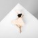 Brooch "Lady", black-beige color in gold