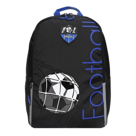 Youth backpack, 38 x 29 x 16 cm, Grizzly 351, ergonomic back, black/blue RB-351-1_3-2