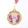 Jubilee medal with the ribbon "70 years. Flowers", D = 70 mm