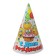 Festive paper cap “Happy Birthday”, emoticons and stars