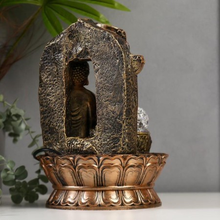 The desktop fountain from the network, backlight "Buddha in the arch with waterfall" 30x21x21 cm-3