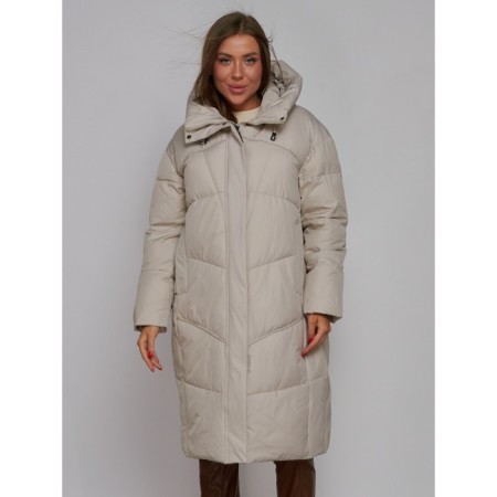 Coat insulated winter female, size 44, color light gray-7