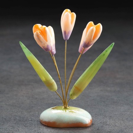 Flowers "snowdrops", 5 flowers, selenite-1