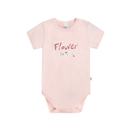 Body children's with short sleeve "Goroshinka", height 92 cm, peach color-1