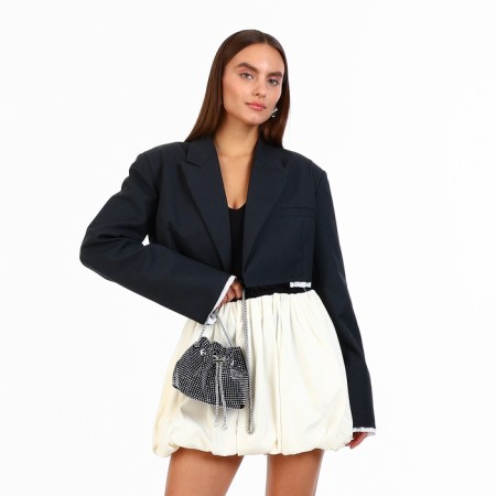 Female bag on a puff, silver color-12