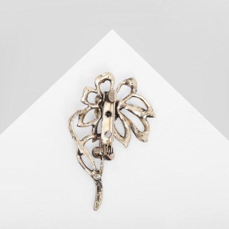Brooch "Flower", white color in black gold-2